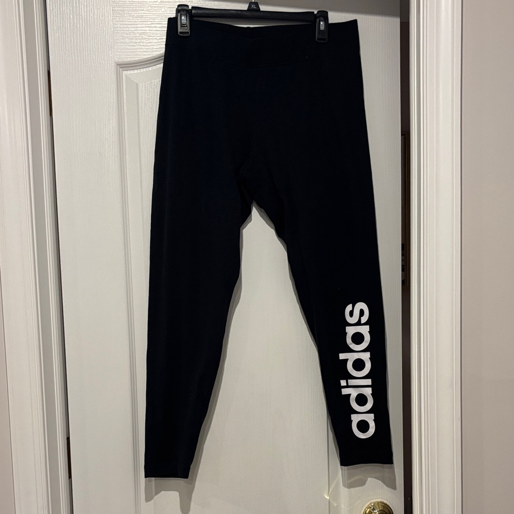 Adidas Women’s  Leggings in Black with White Logo